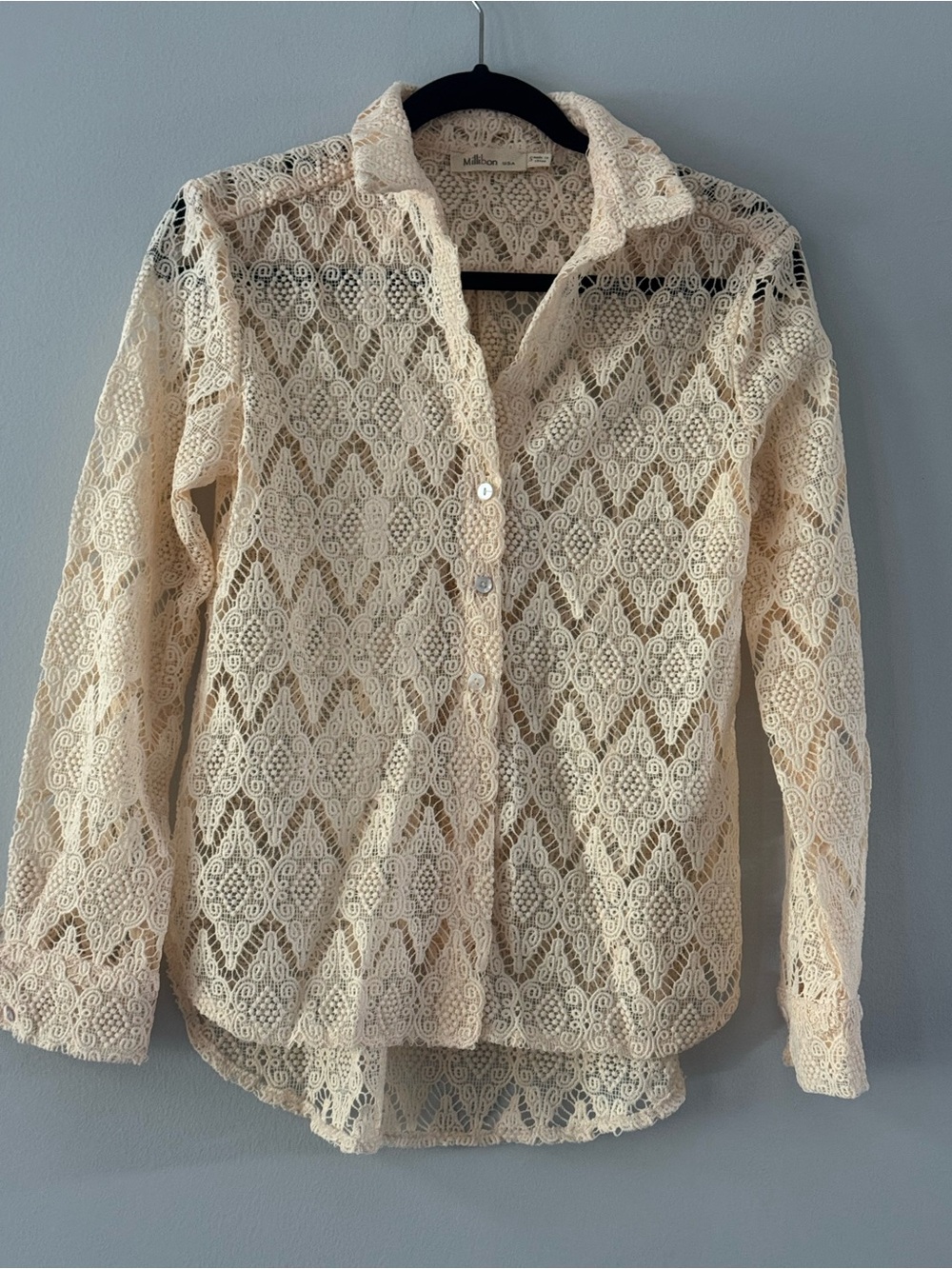 Free People Millibon Button-Front Shirt Blouse - Cream